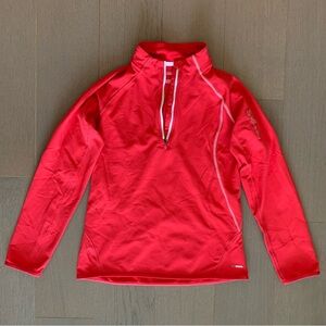 Salomon Red Long Sleeve Actitherm Fleece Half Zip Midlayer Sweater